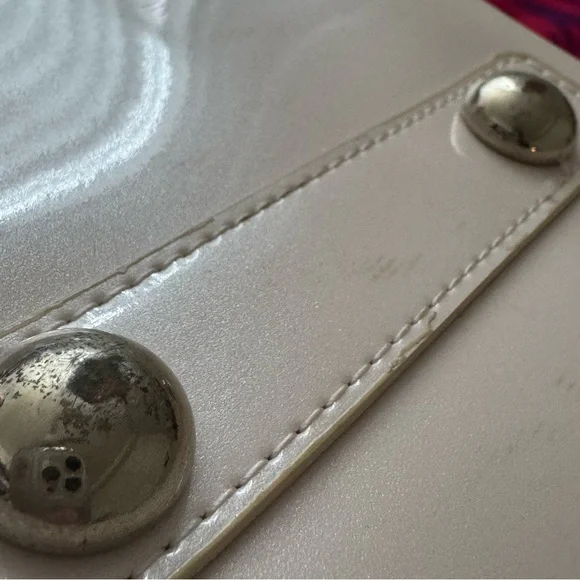 Hello Kitty Large Leopard Print Vinyl Top Handle Purse - Picture 15 of 16